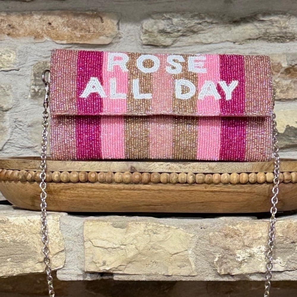 ROSE ALL DAY Clutch Purse Beaded Clutch Purse - Brunch, Party, Bachelorette